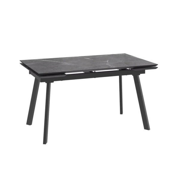 Стол ALTEZA FOUR-140, раздвижной 140(30+30)x85, КАМЕНЬ ТЕМНЫЙ - COMPAKT CER/ЧЕРНЫЙ